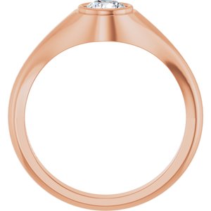 18K Rose Gold 5.5 mm Round Bezel-Set Ring Mounting – image 3