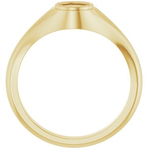 18K Yellow Gold 5.5 mm Round Bezel-Set Ring Mounting – image 4