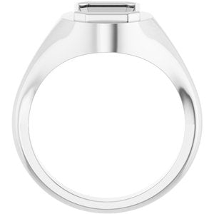 14K White Gold 9x7 mm Emerald Bezel-Set Ring Mounting – image 4