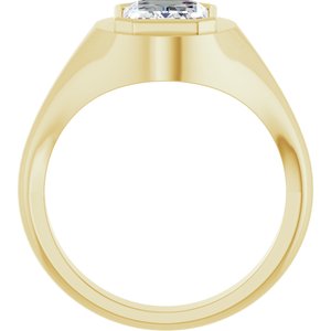 18K Yellow Gold 9x7 mm Emerald Bezel-Set Ring Mounting – image 3