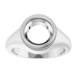 Platinum 9.4 mm Round Bezel-Set Ring Mounting – image 6