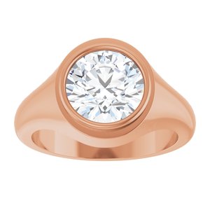 18K Rose Gold 9.4 mm Round Bezel-Set Ring Mounting – image 5
