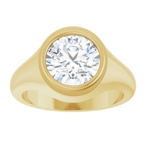 18K Yellow Gold 9.4 mm Round Bezel-Set Ring Mounting – image 5