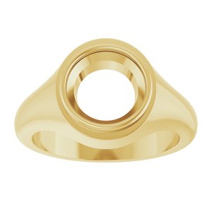 14K Yellow Gold 9.4 mm Round Bezel-Set Ring Mounting – image 6