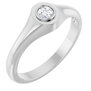Platinum 3.5 mm Round Bezel-Set Ring Mounting