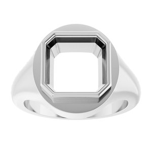 14K X1 White Gold 10x10 mm Asscher Bezel-Set Ring Mounting – image 6