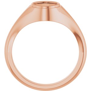 10K Rose Gold 9x7 mm Oval Bezel-Set Ring Mounting – image 4