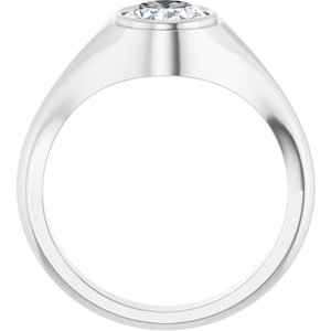 10K White Gold 9x7 mm Oval Bezel-Set Ring Mounting – image 3