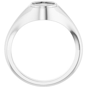 14K White Gold 9x7 mm Oval Bezel-Set Ring Mounting – image 4