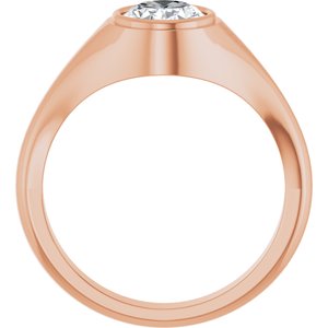 18K Rose Gold 9x7 mm Oval Bezel-Set Ring Mounting – image 3