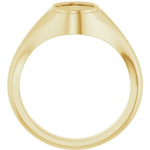 10K Yellow Gold 9x7 mm Oval Bezel-Set Ring Mounting – image 4