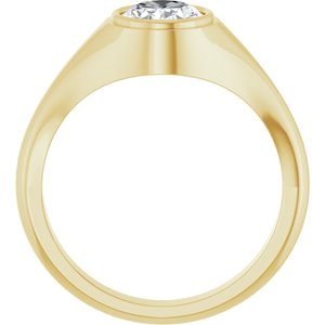 14K Yellow Gold 9x7 mm Oval Bezel-Set Ring Mounting – image 3