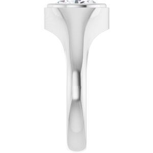 Platinum 9x7 mm Oval Bezel-Set Ring Mounting – image 7