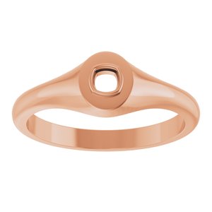 10K Rose Gold 3x3 mm Cushion Bezel-Set Ring Mounting – image 6