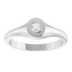 14K White Gold 3x3 mm Cushion Bezel-Set Ring Mounting – image 5