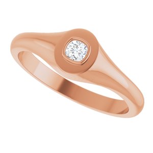 14K Rose Gold 3x3 mm Cushion Bezel-Set Ring Mounting – image 8