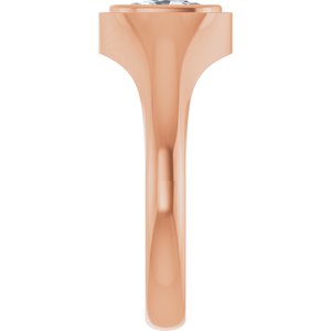 10K Rose Gold 7.5x5.5 mm Elongated Cushion Bezel-Set Ring Mounting – image 7