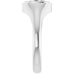 Platinum 7.5x5.5 mm Elongated Cushion Bezel-Set Ring Mounting – image 7