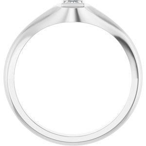 Platinum 3x3 mm Square Bezel-Set Ring Mounting – image 3