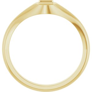 14K Yellow Gold 3x3 mm Square Bezel-Set Ring Mounting – image 4