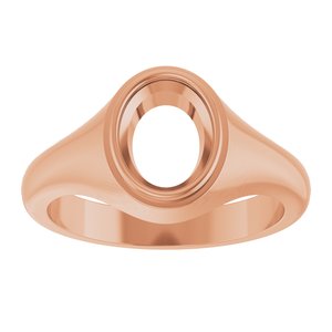 10K Rose Gold 9x7 mm Oval Bezel-Set Ring Mounting – image 6