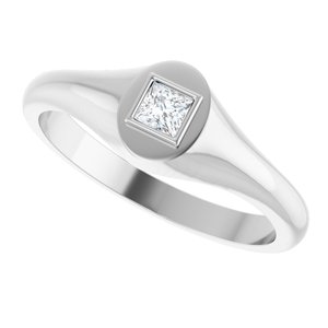 14K X1 White Gold 3x3 mm Square Bezel-Set Ring Mounting – image 8