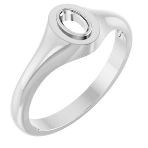 Continuum Sterling Silver 5x3 mm Oval Bezel-Set Ring Mounting – image 2