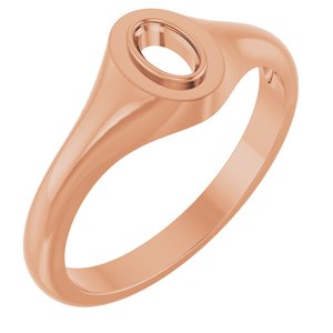 14K Rose Gold 5x3 mm Oval Bezel-Set Ring Mounting – image 2