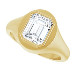 10K Yellow Gold 9x7 mm Emerald Bezel-Set Ring Mounting – image 8