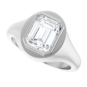 Sterling Silver 9x7 mm Emerald Bezel-Set Ring Mounting – image 8