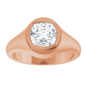10K Rose Gold 7.5x7.5 mm Cushion Bezel-Set Ring Mounting – image 5