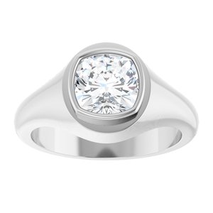 Sterling Silver 7.5x7.5 mm Cushion Bezel-Set Ring Mounting – image 5