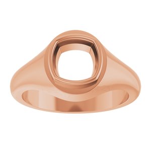 18K Rose Gold 7.5x7.5 mm Cushion Bezel-Set Ring Mounting – image 6