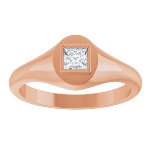 14K Rose Gold 3.75x3.75 mm Square Bezel-Set Ring Mounting – image 5