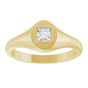18K Yellow Gold 3.75x3.75 mm Square Bezel-Set Ring Mounting – image 5