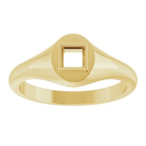 10K Yellow Gold 3.75x3.75 mm Square Bezel-Set Ring Mounting – image 6