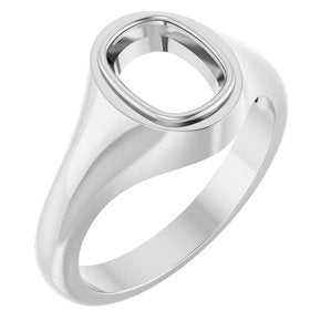 Sterling Silver 8.5x6.5 mm Elongated Cushion Bezel-Set Ring Mounting – image 2