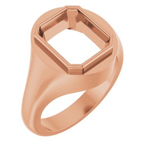 14K Rose Gold 11x9 mm Emerald Bezel-Set Ring Mounting – image 2