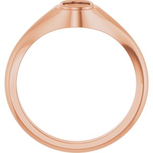 14K Rose Gold 6.5x4.5 mm Elongated Cushion Bezel-Set Ring Mounting – image 4