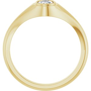 14K Yellow Gold 6.5x4.5 mm Elongated Cushion Bezel-Set Ring Mounting – image 3