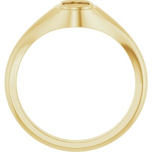 10K Yellow Gold 6.5x4.5 mm Elongated Cushion Bezel-Set Ring Mounting – image 4