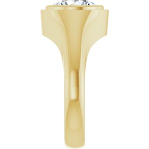 14K Yellow Gold 9.4 mm Round Bezel-Set Ring Mounting – image 7