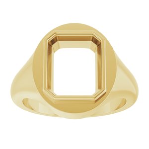 18K Yellow Gold 11x9 mm Emerald Bezel-Set Ring Mounting – image 6