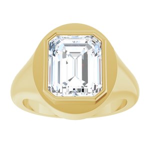 10K Yellow Gold 11x9 mm Emerald Bezel-Set Ring Mounting – image 5