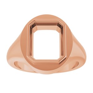 10K Rose Gold 11x9 mm Emerald Bezel-Set Ring Mounting – image 6