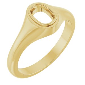 10K Yellow Gold 6.5x4.5 mm Elongated Cushion Bezel-Set Ring Mounting – image 2
