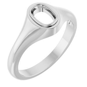 10K White Gold 6.5x4.5 mm Elongated Cushion Bezel-Set Ring Mounting – image 2