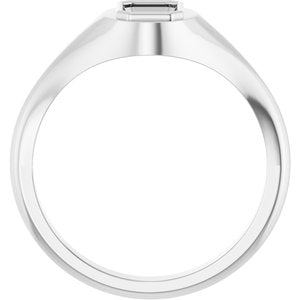 14K X1 White Gold 6.5x4.5 mm Emerald Bezel-Set Ring Mounting – image 4