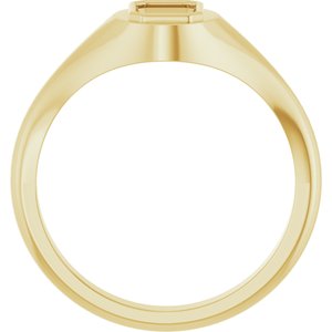 18K Yellow Gold 6.5x4.5 mm Emerald Bezel-Set Ring Mounting – image 4