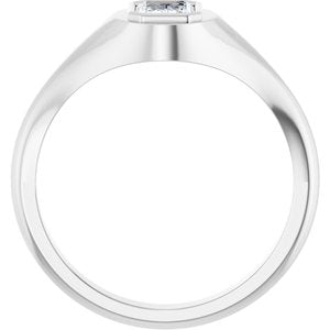 14K White Gold 6.5x4.5 mm Emerald Bezel-Set Ring Mounting – image 3